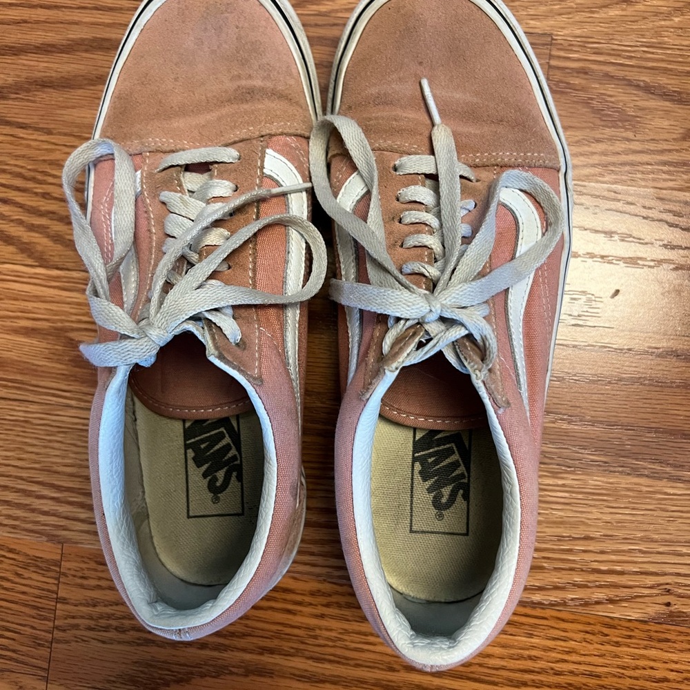 Vans Suede Pink and White Old Skool Shoes